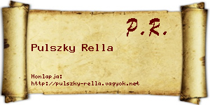 Pulszky Rella névjegykártya